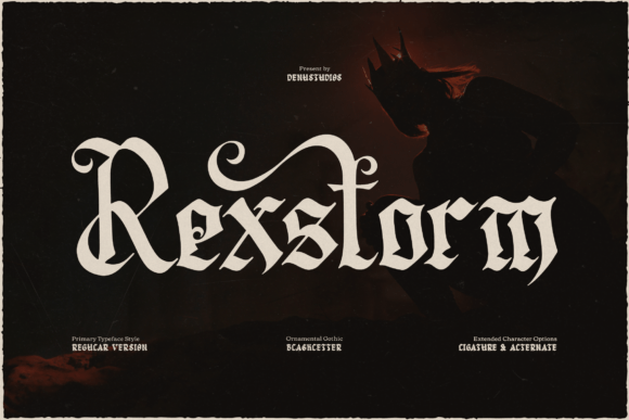 Rexstorm: Command Attention with Unapologetic Blackletter Design